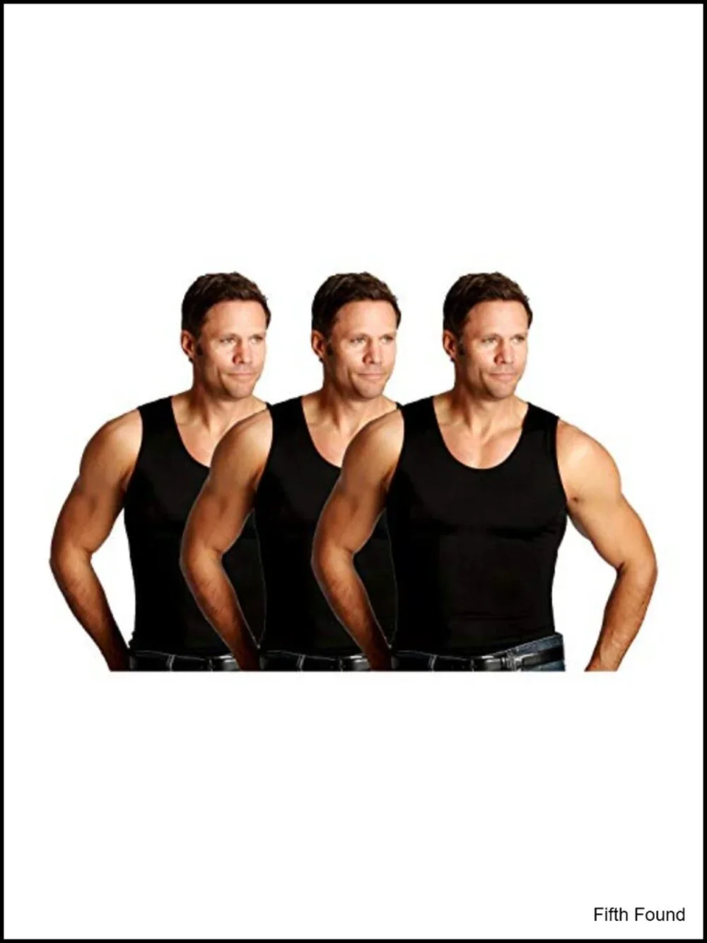 Men's 3-Pack Compression Muscle Tank Top Shapewear 4-Way Stretch 72% Nylon 28%